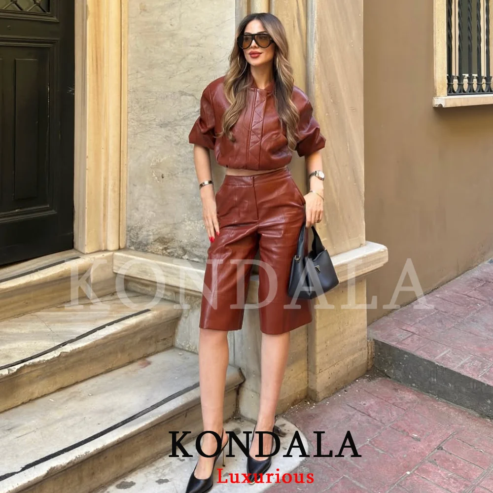 Conjunto Casual Chic KONDALA para Mujer, Shorts con Cierre y Bolsillos, Top con Botones, Minifalda, Moda Primavera Verano 2026