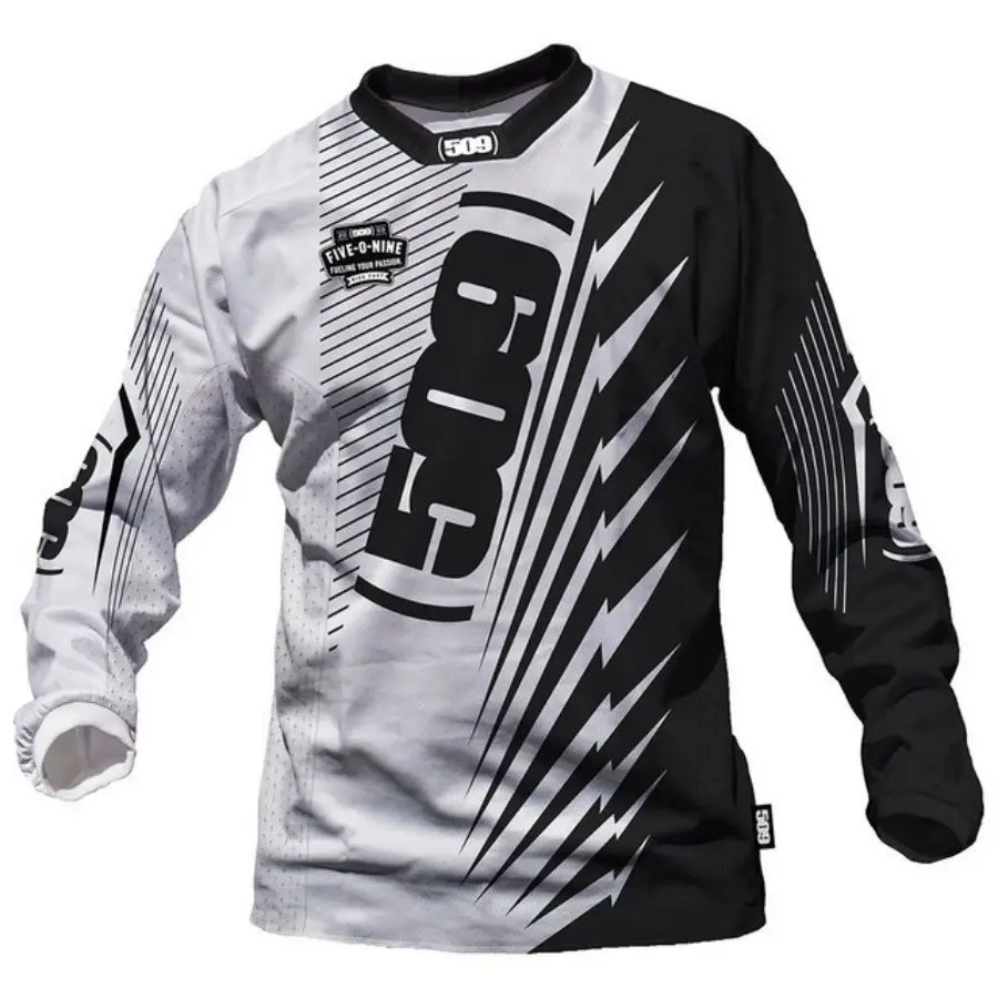 Deportes de carretera verano al aire libre cuesta abajo bicicleta de montaña de manga larga absorbente de humedad uniforme superior camisa de ciclismo para hombres