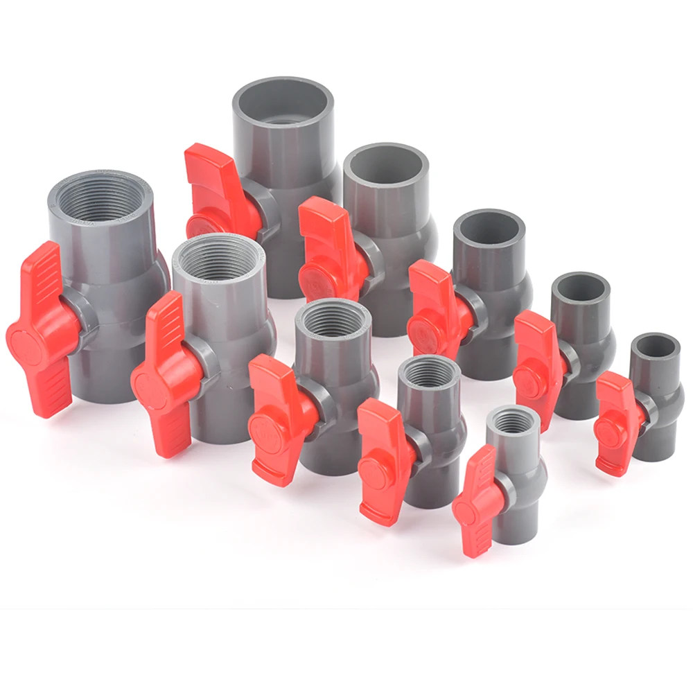 Tubo tipo enchufe y rosca de 20/25/32/40/50mm, válvula de PVC, accesorios de riego para jardín agrícola, 1 ud.
