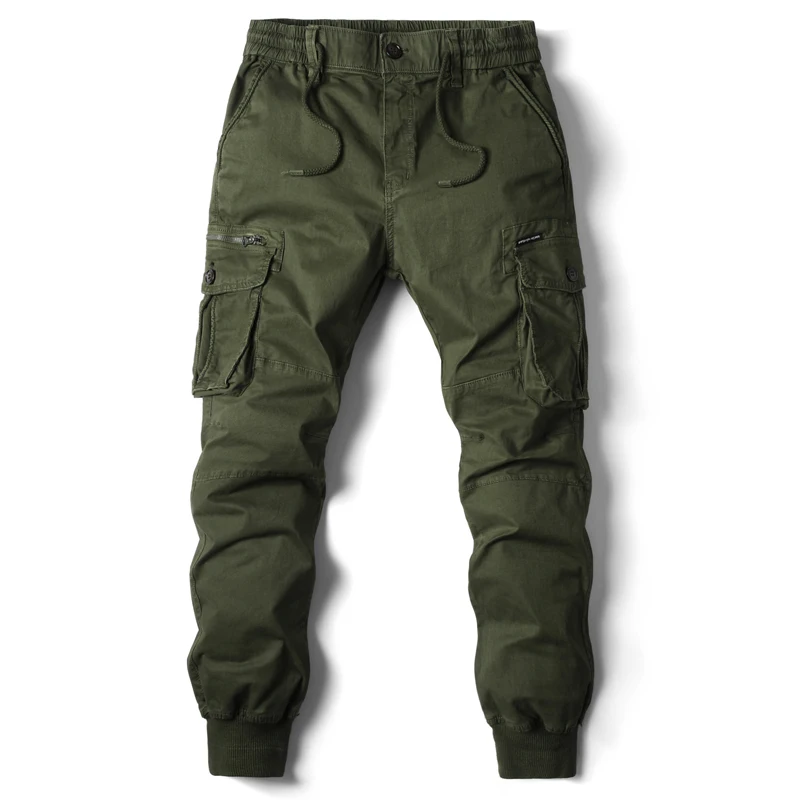 Nuevos pantalones Cargo de algodón para hombre, pantalones informales de color caqui para hombre, pantalones tácticos Cargo con múltiples bolsillos, pantalones negros de moda gris claro, ropa de trabajo
