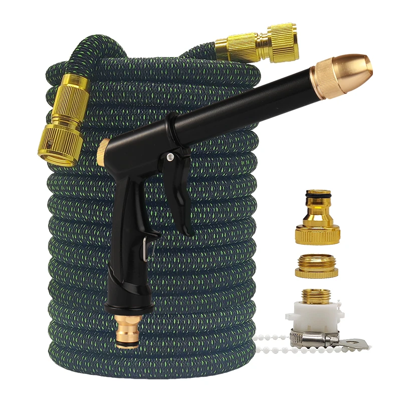 Manguera de agua de alta presión para jardín, tubo de gránulos de sésamo, extensible, mágico, Flexible, de 2,5 a 30 metros, para riego de granja, pistola de lavado de coches