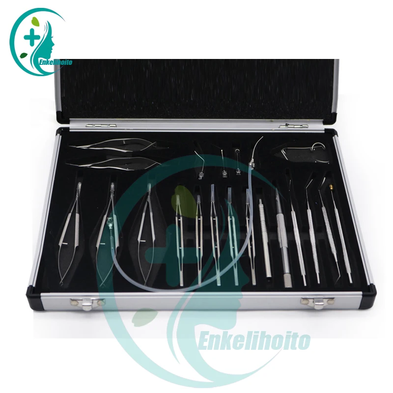21 Uds. Conjunto intraocular de catarata oftálmica instrumento quirúrgico herramientas de microcirugía ocular