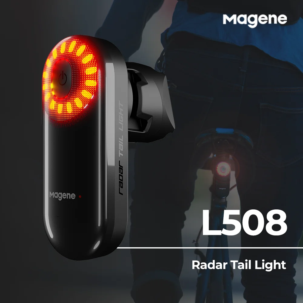 Magene bicicleta Radar luz trasera faro bicicleta iluminación trasera inteligente sillín tija de sillín Ebike LED ciclismo luz trasera