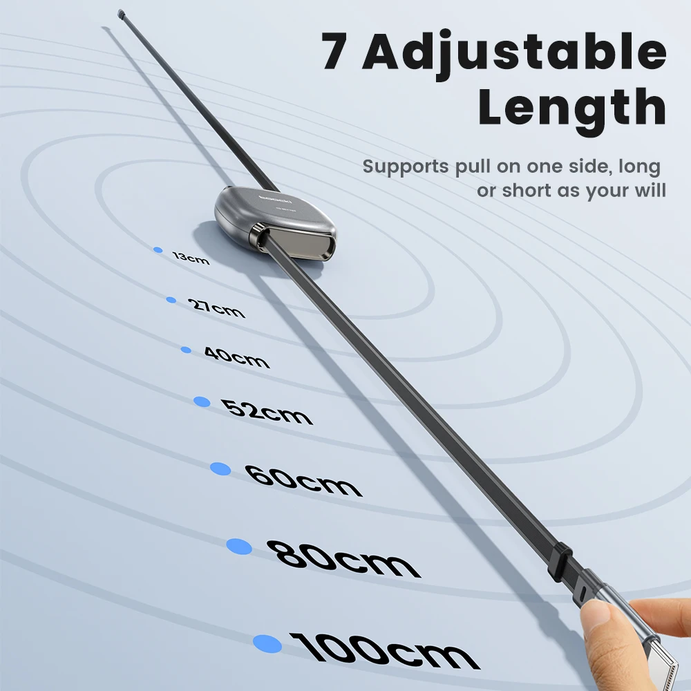 Toocki tipo C a USB C 100W Cable retráctil 480Mdps Cable Fast Chaerger tamaño Mini para iphone 16 15 Pro Max Cable de datos Samsung