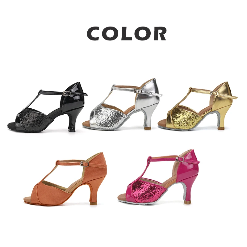 Zapatos de baile para mujer/niñas/señoras salón de baile latino moderno Tango y Salsa 5,5/7, 5 CM zapatos de baile de tacón sandalia de entrenamiento