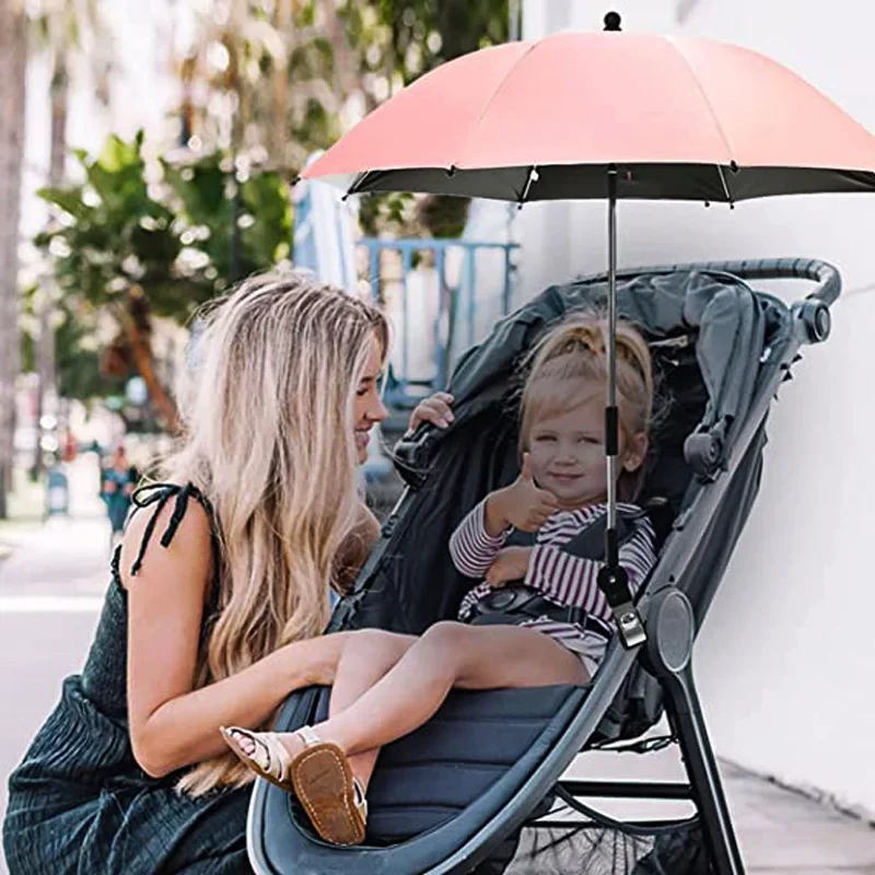 Sombrilla con protección UV para cochecito de bebé, cubierta Universal a prueba de lluvia con abrazadera, accesorios para cochecito de bebé