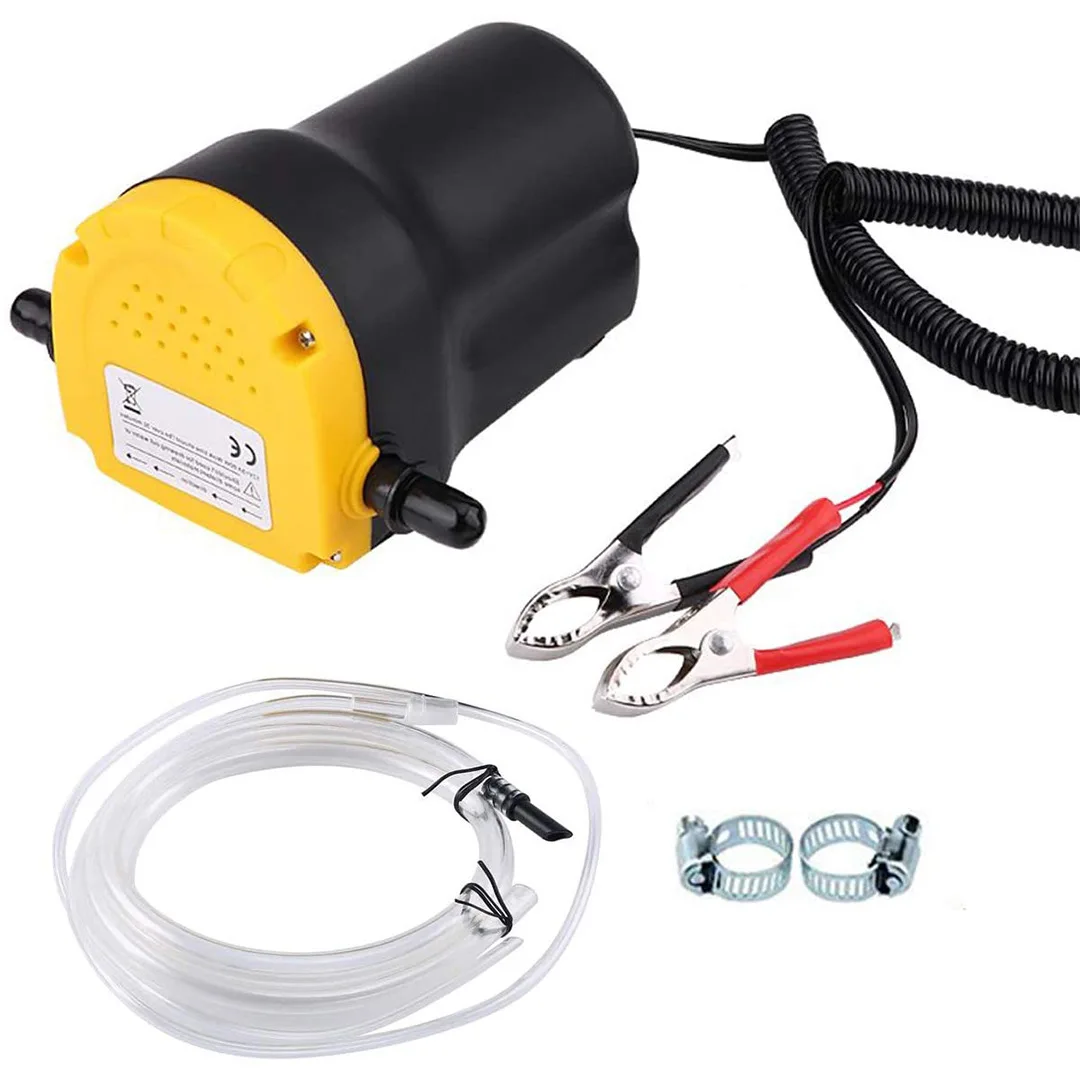 Bomba de aceite de motor de coche, Extractor de sumidero de fluido diésel eléctrico de 12V, bomba de transferencia de combustible con tubos para barco y motocicleta