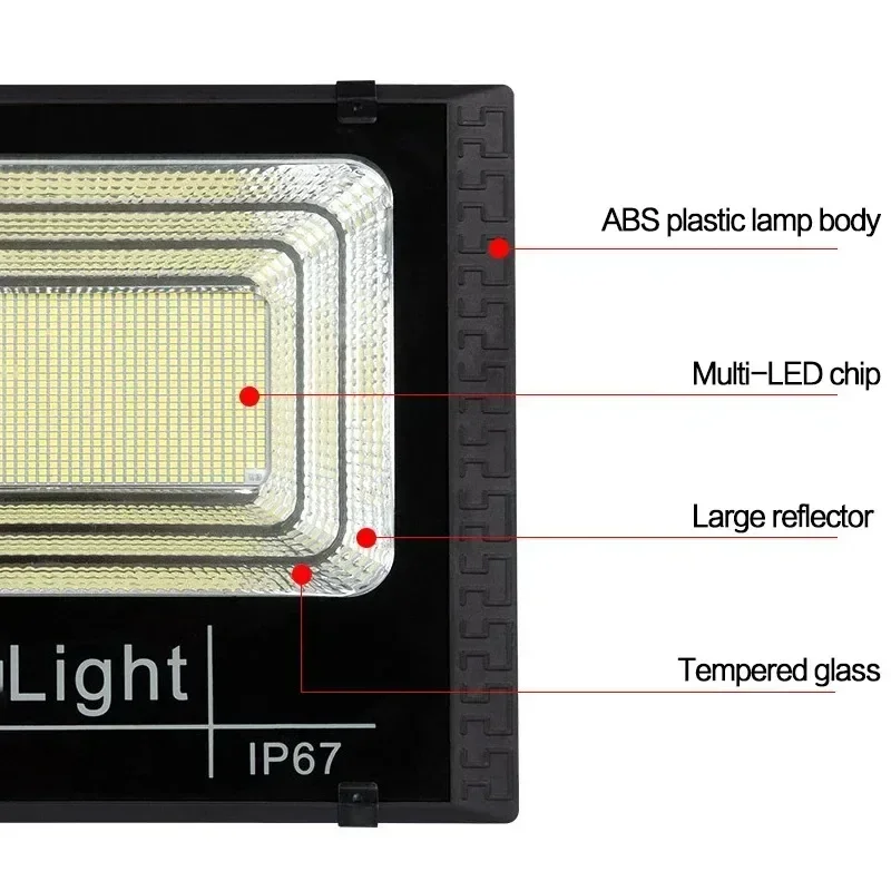 JVEE-luces de inundación solares para exteriores, foco alimentado por Control remoto, impermeable IP67, lámpara de calle para Villa, ángulo ajustable, 30W, 1000mAh