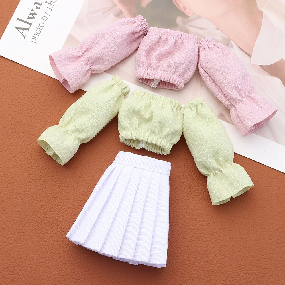 Ropa de muñeca de moda, falda de camiseta, pantalones de Color caramelo, vestido de muñeca para niña, ropa informal, accesorios para muñecas, 29CM, nueva