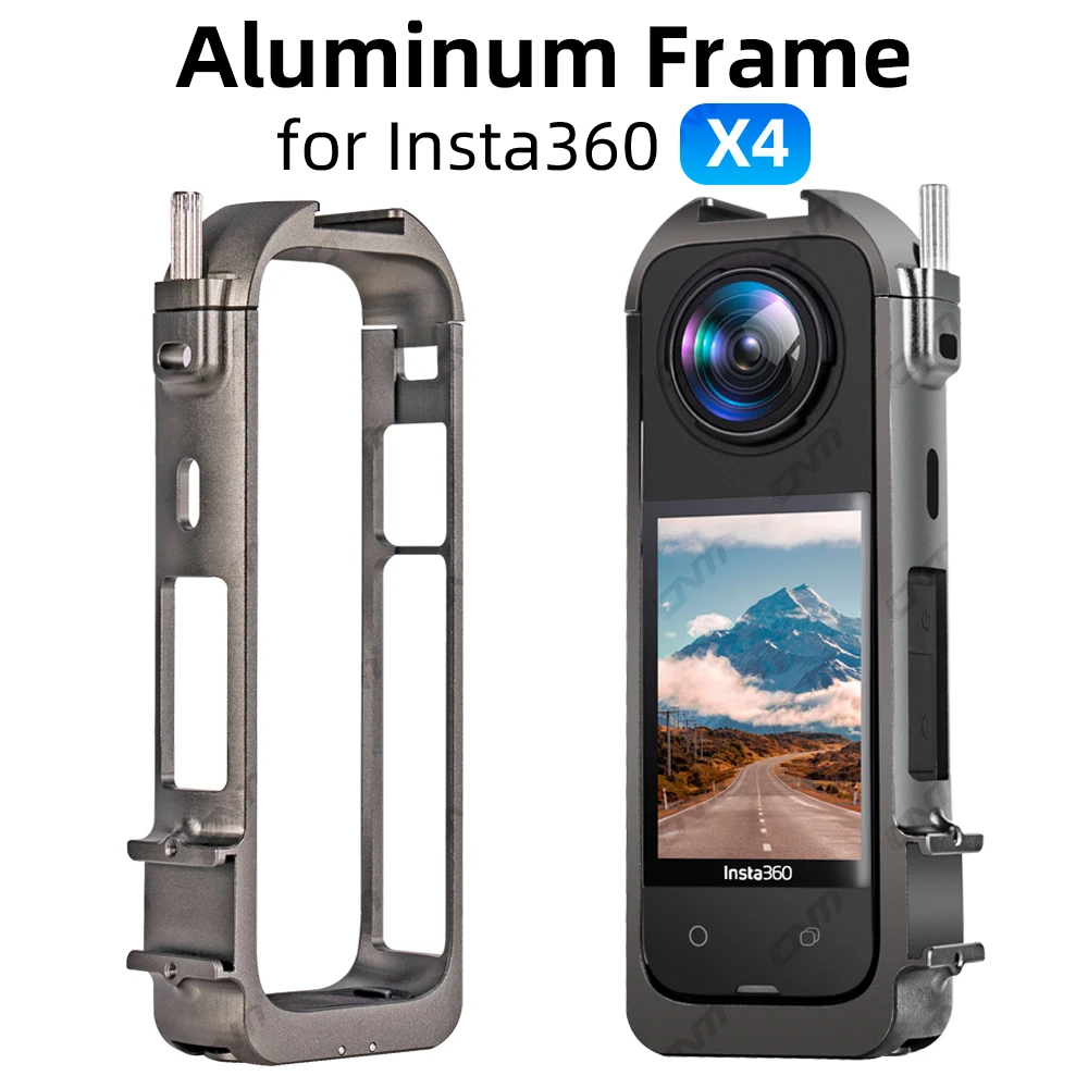 Marco protector de aluminio para Insta360 X4, jaula de carcasa duradera de Metal con soporte de zapata fría para accesorios de cámara Insta 360 X4