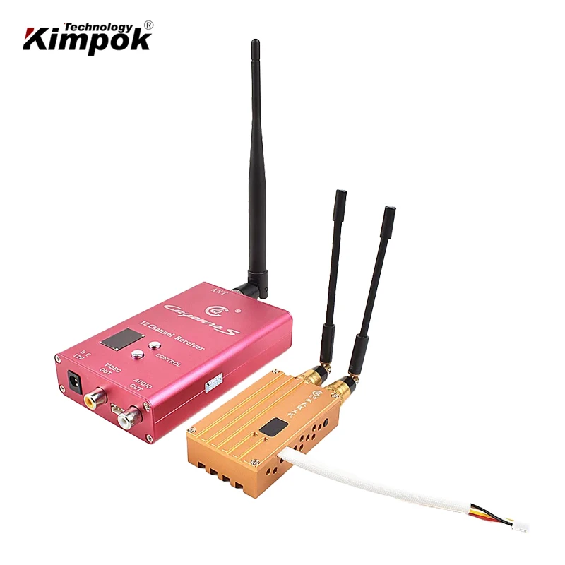 Transmisor y receptor de vídeo UAV FPV de 40 km, 1,2 Ghz, 1,3 Ghz, con drones de 8 W, enlace de vídeo de 8 canales