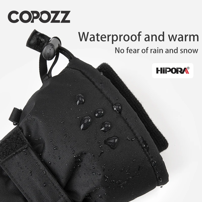 COPOZZ, nuevos guantes de esquí de invierno para hombre, guantes cálidos impermeables para moto de nieve, guantes térmicos gruesos para nieve con función de pantalla táctil