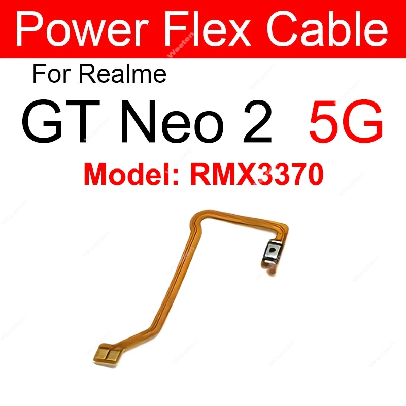 Botones de volumen de alimentación, Cable flexible para Realme GT Neo 2 2T GT Master Narzo 30 4G 5G, teclas laterales de volumen de alimentación, piezas de cinta