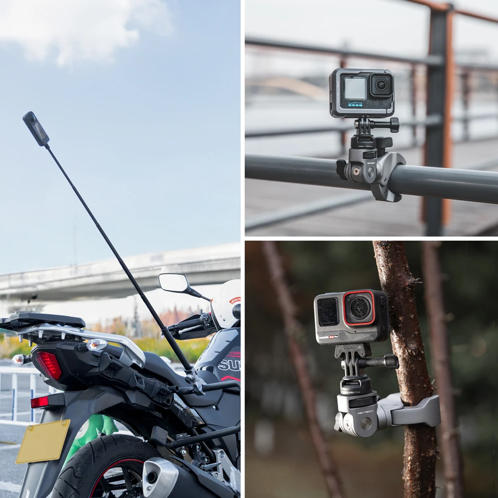 PGYTECH Super abrazadera de montaje 17mm a 37mm 1/4 "adaptador de tornillo para bicicleta/vehículo serie ciclismo Cámara de acción teléfonos inteligentes