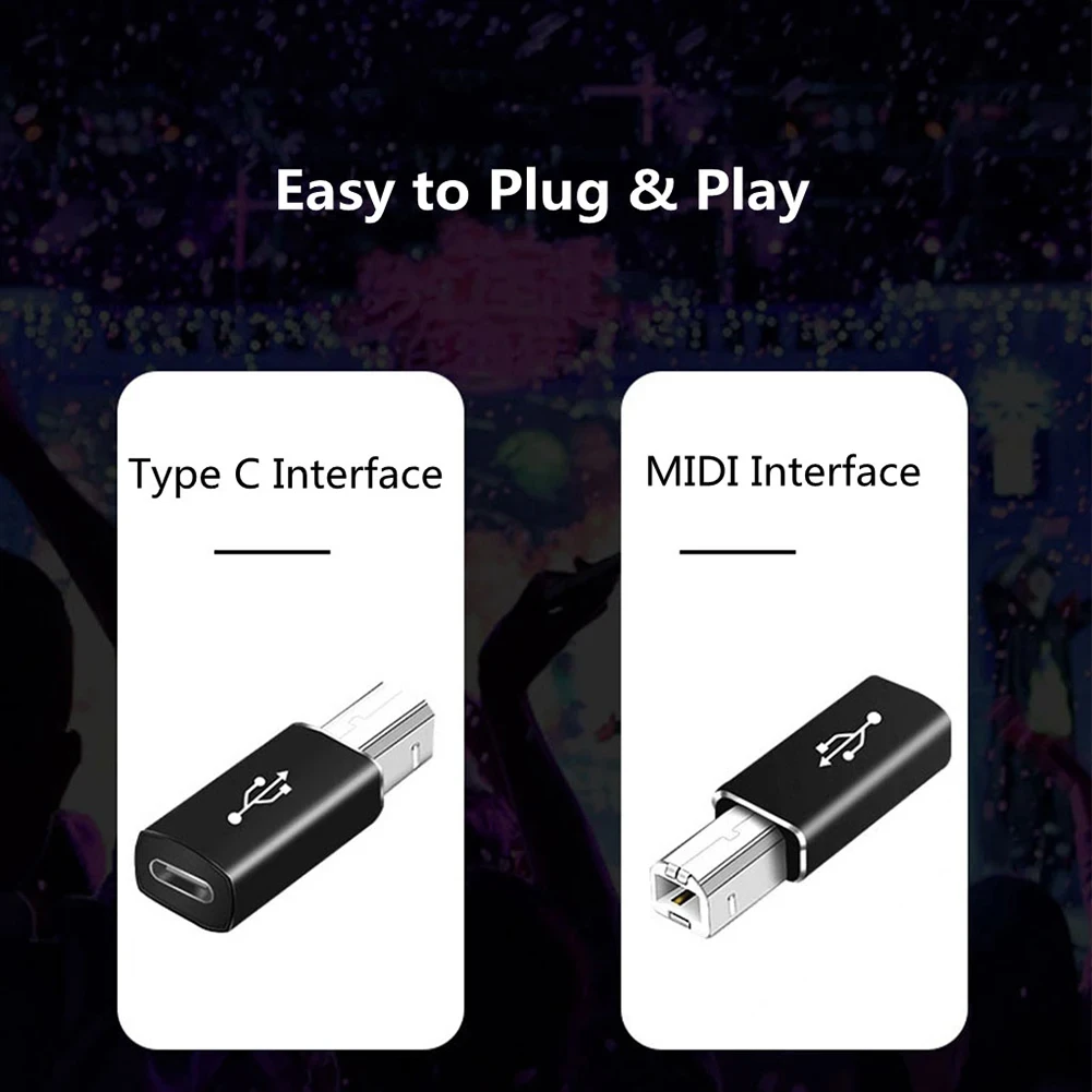 NNBILI USB B macho a USB tipo C hembra adaptador para escáner convertidor de impresora transferencia USB para teclado controlador MIDI de impresora