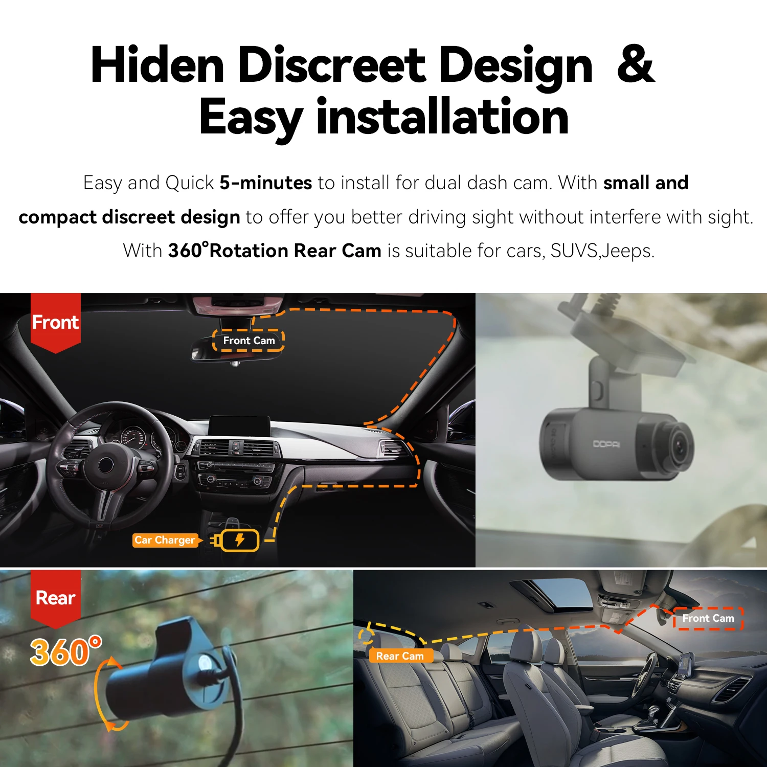 DDPAI Mola N3 Pro cámara de salpicadero cámara de conducción de vehículo Wifi conexión inteligente grabadora de coche 2,5 K cámara de salpicadero DVR de coche