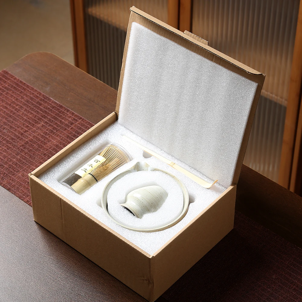 Juego de té Matcha japonés, batidor de bambú seguro, cucharadita, juegos de té, tienda de bebidas interior, accesorios de herramientas para hacer té, 4 Uds.