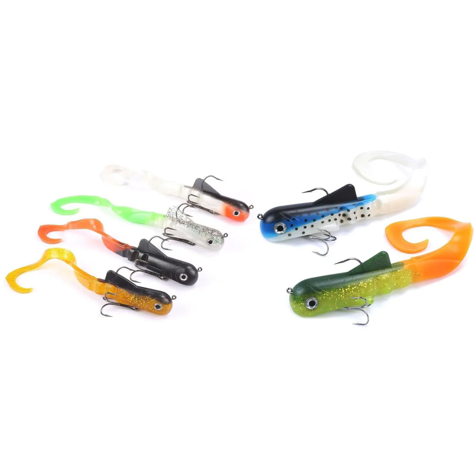 Señuelo suave de pesca, cebo de Lucio, Musky, Dawg, Zabder, Shad, Toro, Bulldog grueso, aparejos de pesca Leurre Souple, 6 unids/lote
