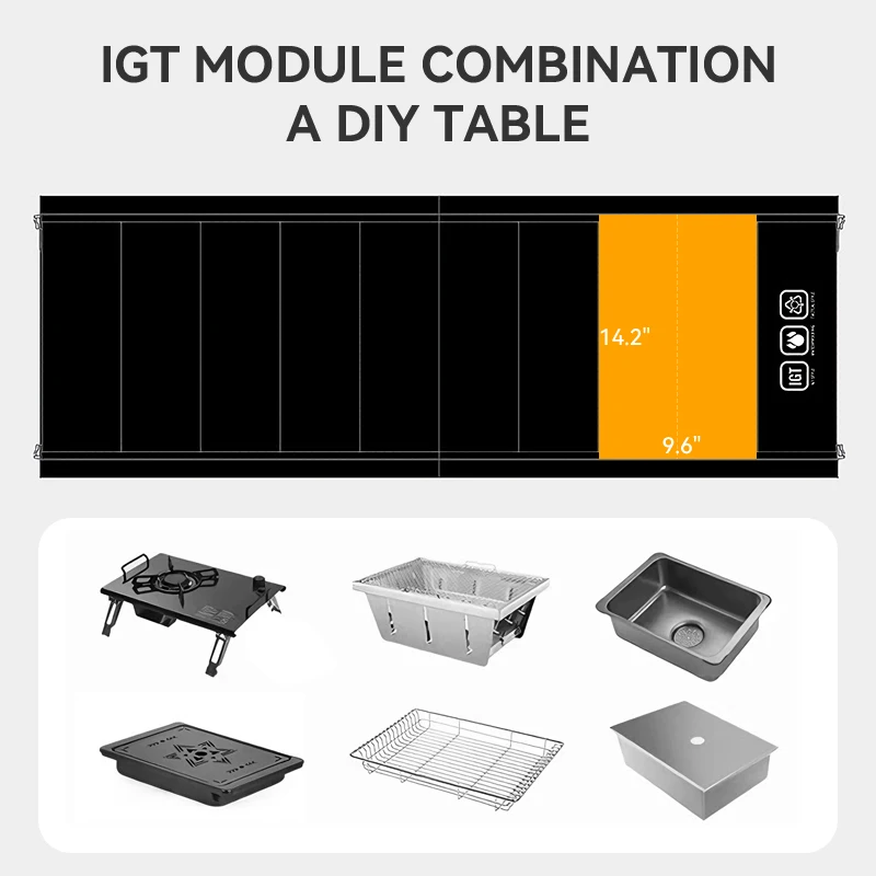WESTTUNE Mesa IGT para exteriores IGT 5 unidades Mesa de camping de aleación de aluminio Escritorio plegable portátil para picnic RV Viaje Patio Patio Barbacoa