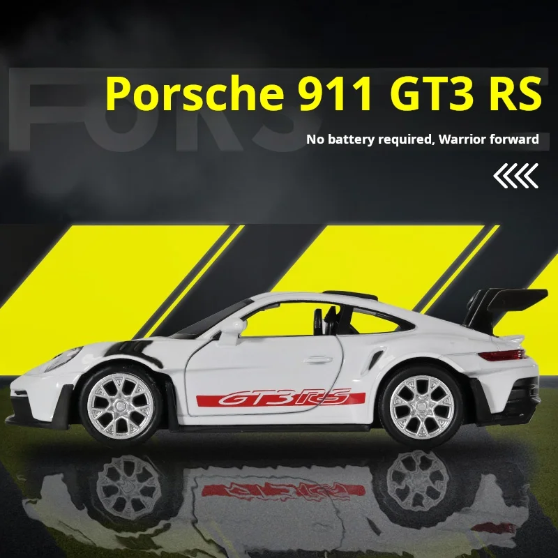 Coche Deportivo de Carreras Porsche 911 GT3 RS a Escala 1:36, Modelo en Miniatura de Aleación Fundida a Presión, Juguete de Colección Rápido y Furioso, Regalo de Cumpleaños para Niños