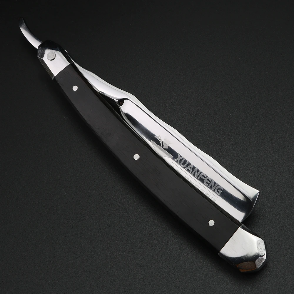XUANFENG-maquinilla de afeitar plegable para hombre, maquinilla de afeitar recta afilada de alta dureza, acero 440C