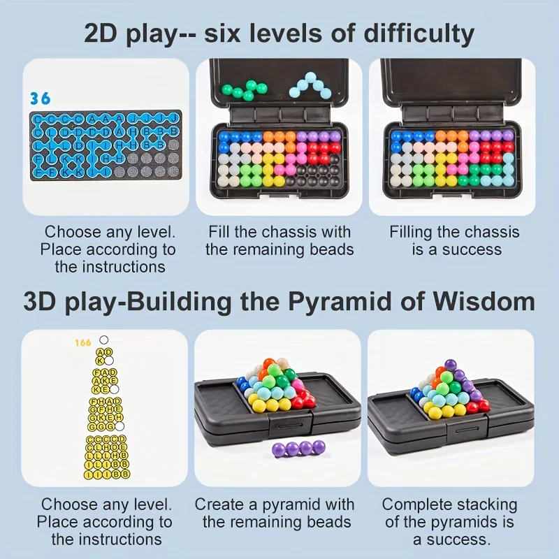 Juego de mesa de rompecabezas 3D: 200 desafíos para niños, regalos de rompecabezas para niños y niñas, juguetes educativos de aprendizaje STEM