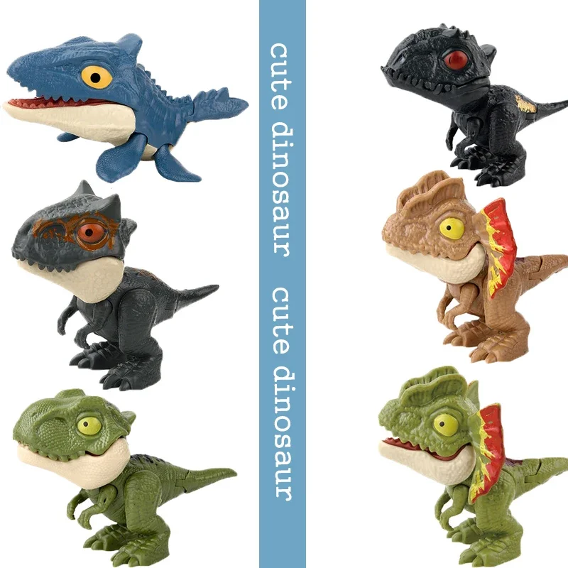 Dinosaurio Jurásico de dedo, modelo tiranosaurio, juguetes para niños, dinosaurios para morder los dedos, articulaciones móviles, juguete de dinosaurio para regalo de niño