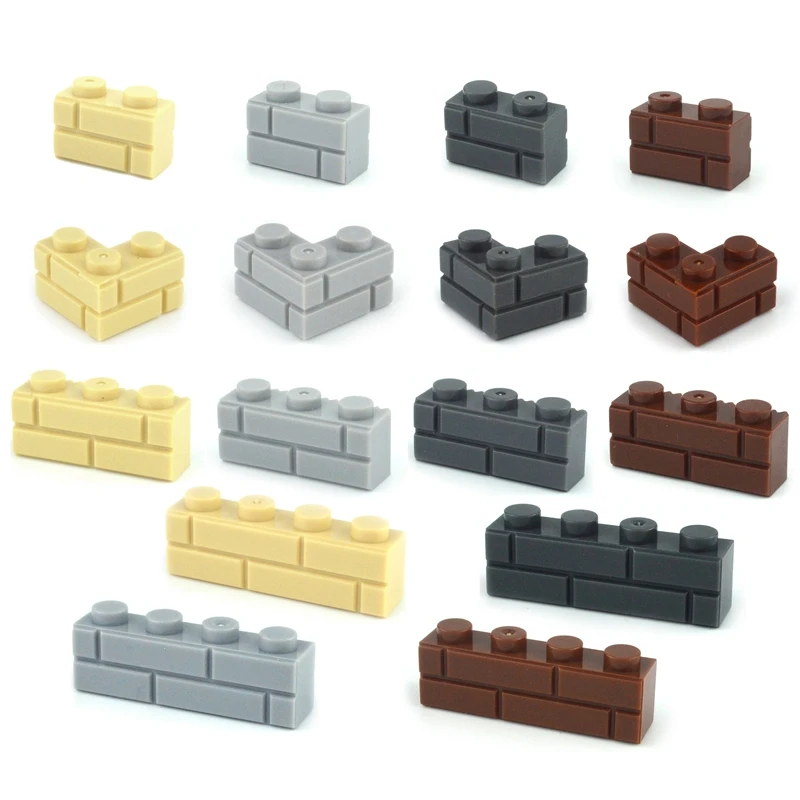 Bloques de construcción DIY para niños, figuras de pared, ladrillos, 1x2 1x3 1x4 L, bloques de construcción creativos educativos, tamaño de ladrillo Compatible, bloques pequeños