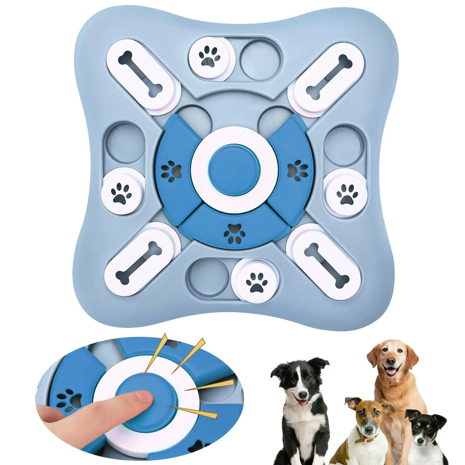 Juguetes para perros, alimentador lento, interactivo, aumento de cachorros, dispensador de alimentos IQ, cuenco antideslizante para comer lentamente, rompecabezas para mascotas, juego de entrenamiento para perros y gatos