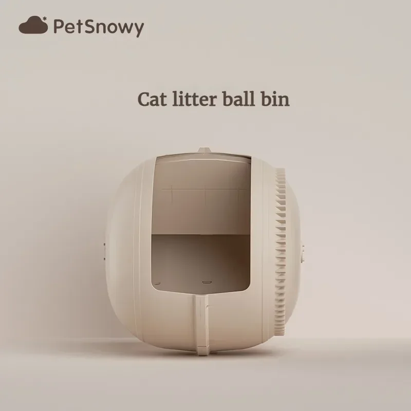 PetSnowy-caja de inodoro para gatos, tapete, malla de filtro, tira de goma, cargador, arena para gatos, juego completo de accesorios, compartimento para bolas de inodoros