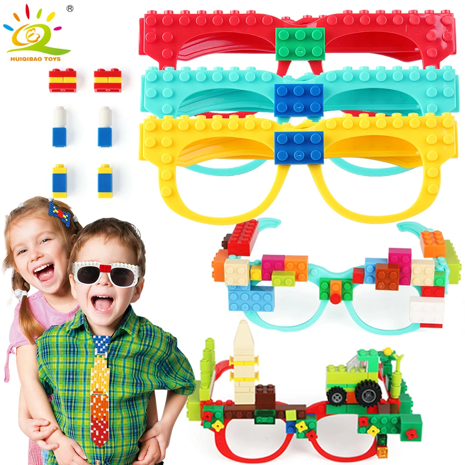 Bloques de construcción para reuniones de fiestas, marco de placa base para gafas, juguetes DIY para amigos, decoración, accesorios para gafas, ladrillos, regalo de Navidad