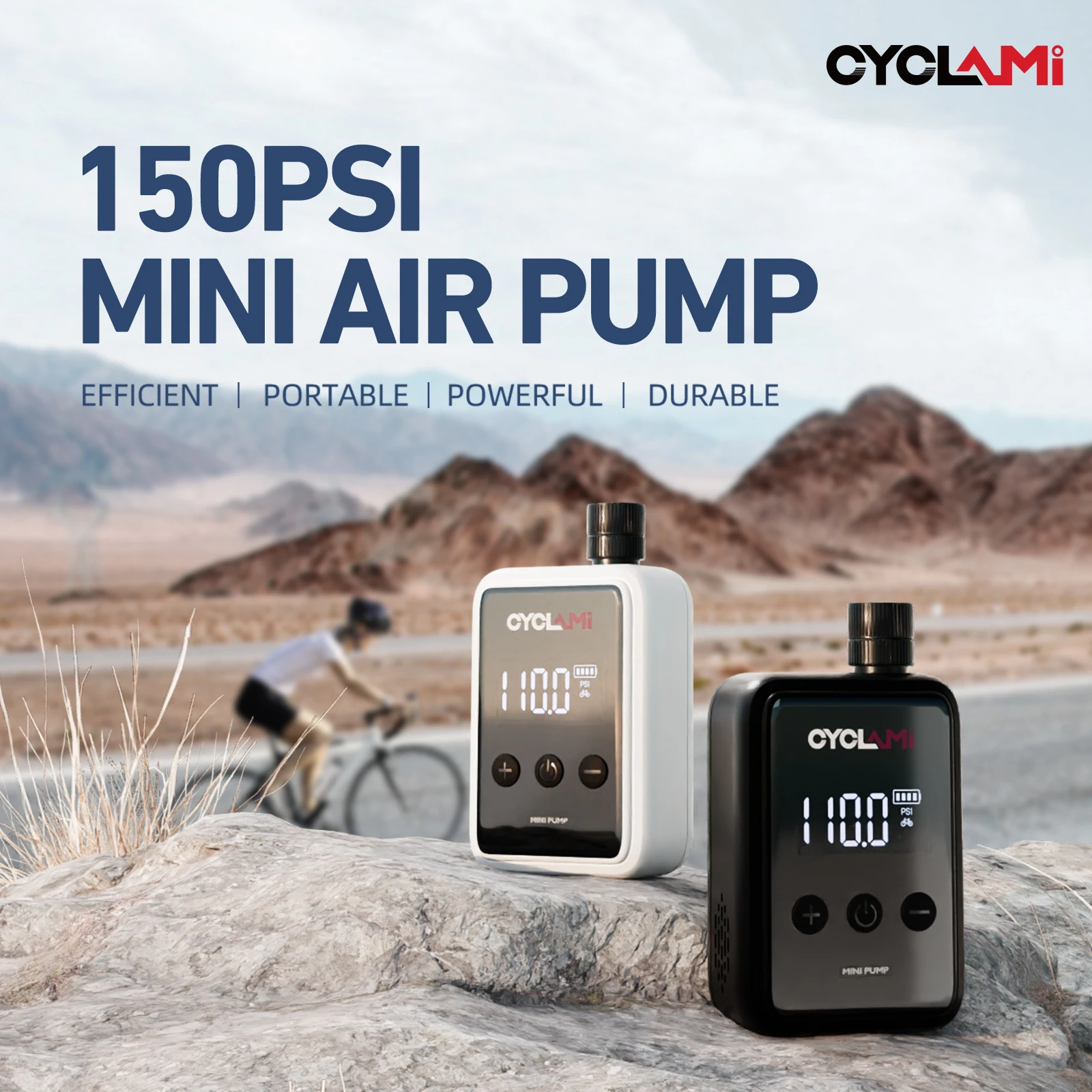 150PSI, Bomba de aire eléctrica portátil para bicicleta de bolsillo, válvula Schrader Presta, MINI compresor recargable rápido, inflador de neumáticos  CYCLAMI HW125, Bomba de inflar bicicletas, Inflador de bicicleta