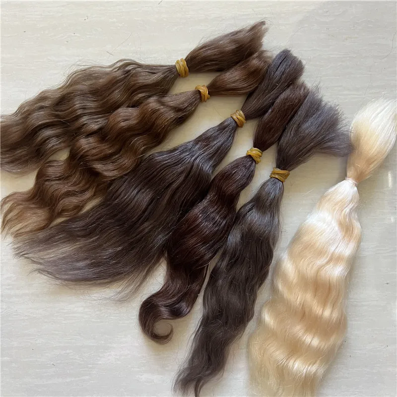 Lo último en Mohair puro para muñeca Reborn/Muñeca BJD marrón té dorado marrón 6 colores muñeca Reborn accesorio de muñeca Mohair enraizado a mano