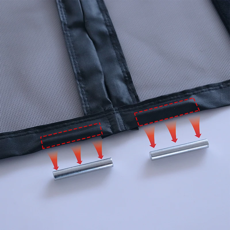 Mosquitera magnética para puerta, cortina negra para insectos voladores, cierre automático, malla Invisible para cocina, sala de estar interior