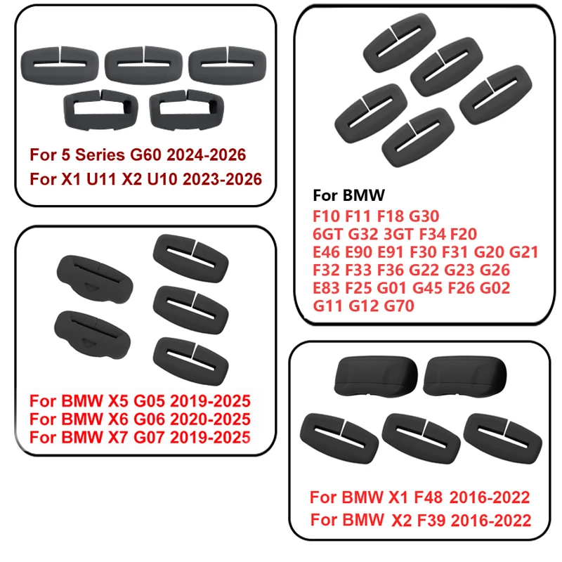 Protector de silicona para hebilla de cinturón de seguridad de coche, para BMW Serie 3, 5, X3, F10, G20, G30, F30, F48, F25, E46, E83, E90, G01, G05, G45, G32, G60