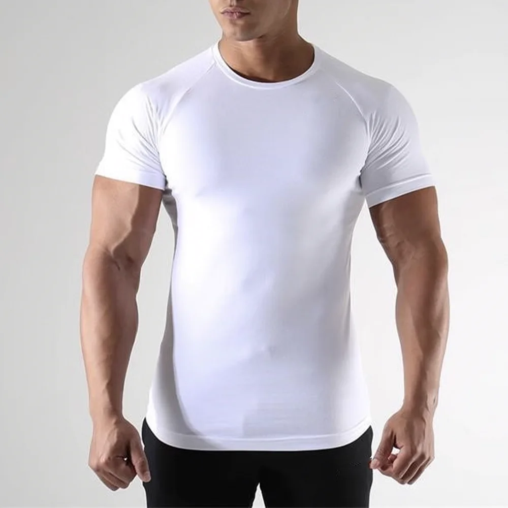 Camiseta deportiva de compresión para hombre, camiseta de manga corta para entrenamiento y Fitness, camisetas deportivas para correr de secado rápido, 2 uds.
