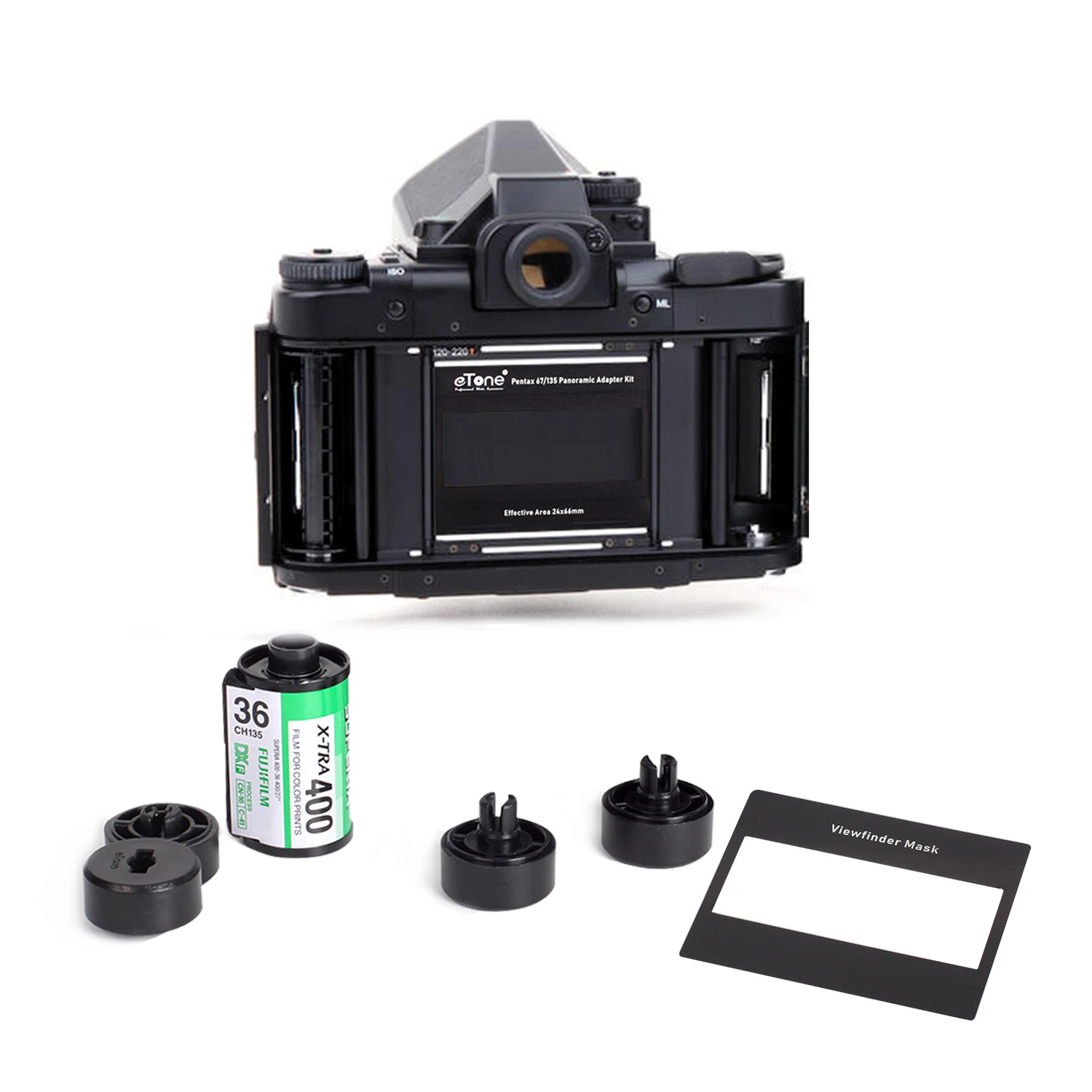 eTone Kit de adaptador para cámara Pentax 67, 6x7, 67II, 120, película a 135, adaptador de foto panorámica