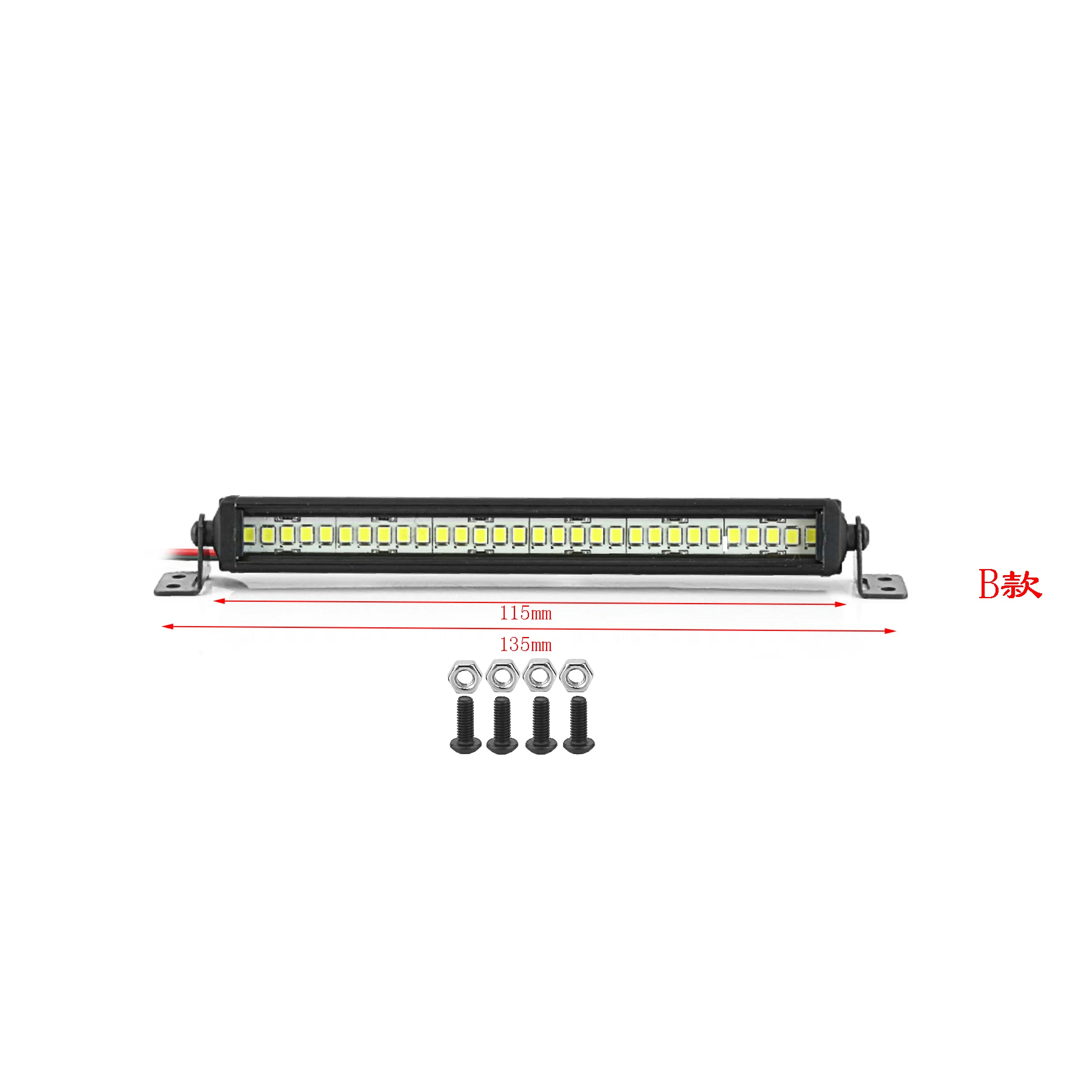 Barra de luz LED de 55/75/95/115/135/215mm, luces de lámpara de techo para Axial SCX10 90046 Traxxas TRX4 Slash Rustler 1/8 1/10 RC, actualización de coche