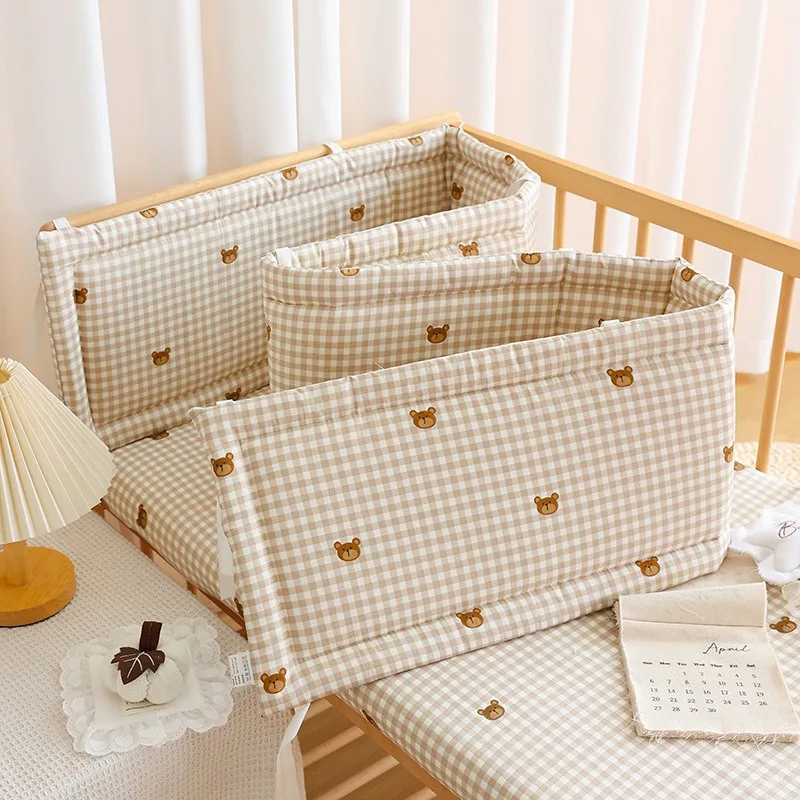 Parachoques para cuna, riel para cama de bebé puro y suave, tiras anticolisión para cama de bebé, cubierta protectora para cama de bebé, parachoques para cama de bebé