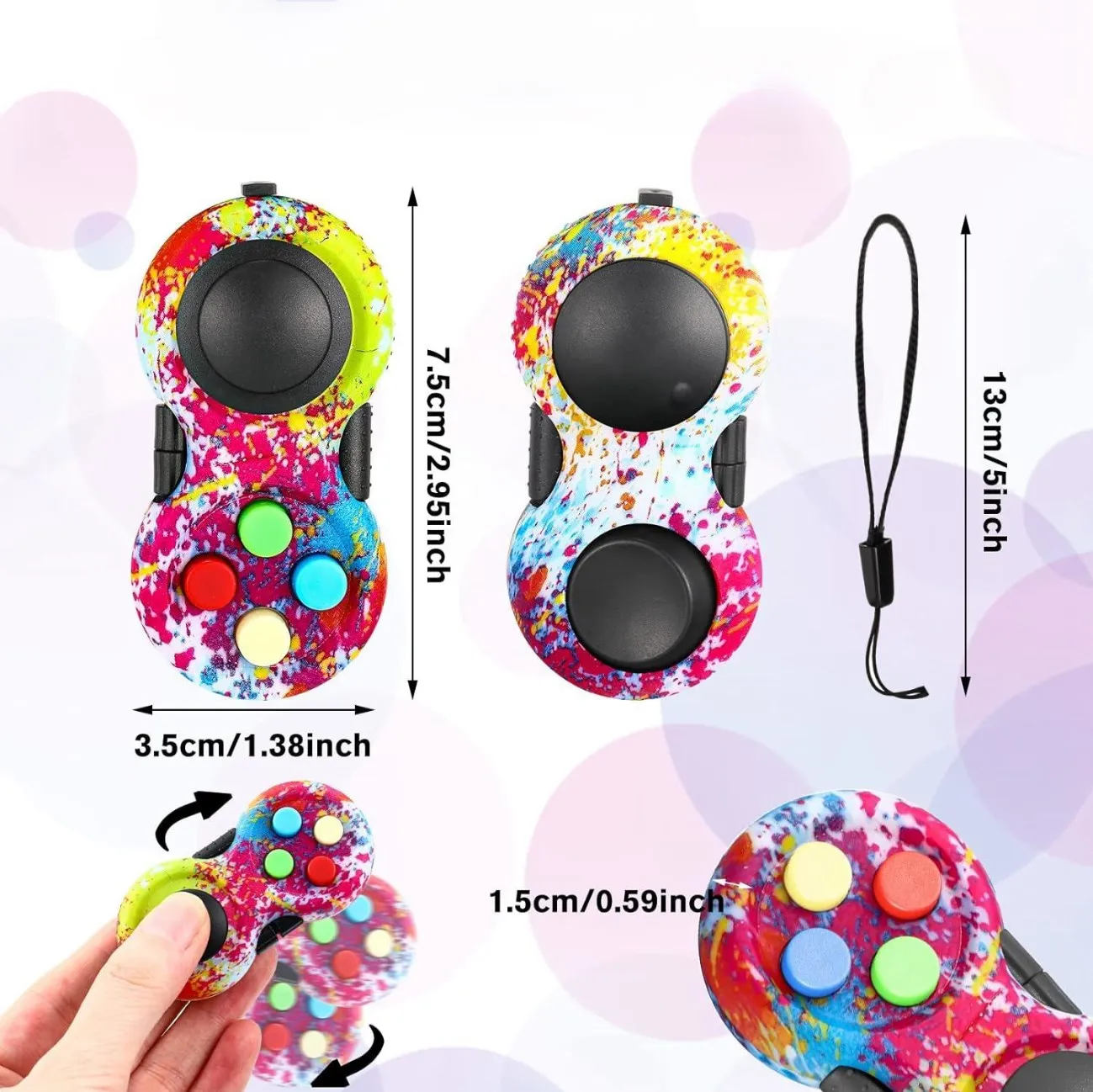 Fidget Pad Retro clásico controlador de Fidget portátil controlador de juego divertido Fidget Pad Packs juguetes clásicos