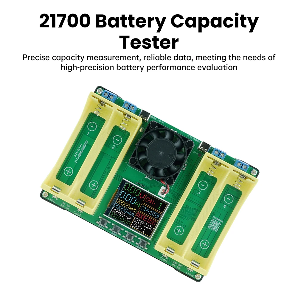 Probador de resistencia de capacidad de batería de 4 canales 18650 + 21700 módulo de carga y descarga automática probador de carga electrónica