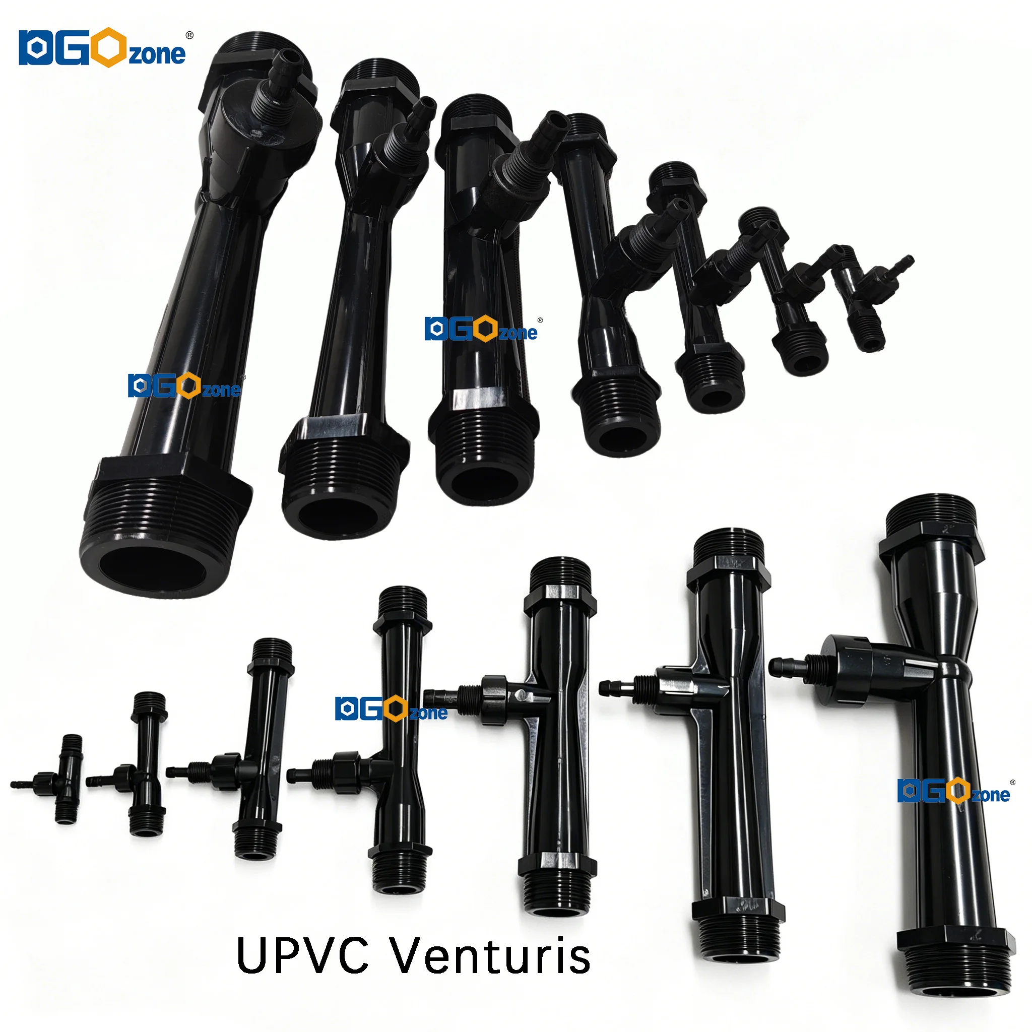 Inyector Venturi DGOzone de UPVC con Válvula para Mezcla de Líquidos, Rosca BSP de 1'', 1.25'' y 1.5'', Jeringa para Fertilizantes