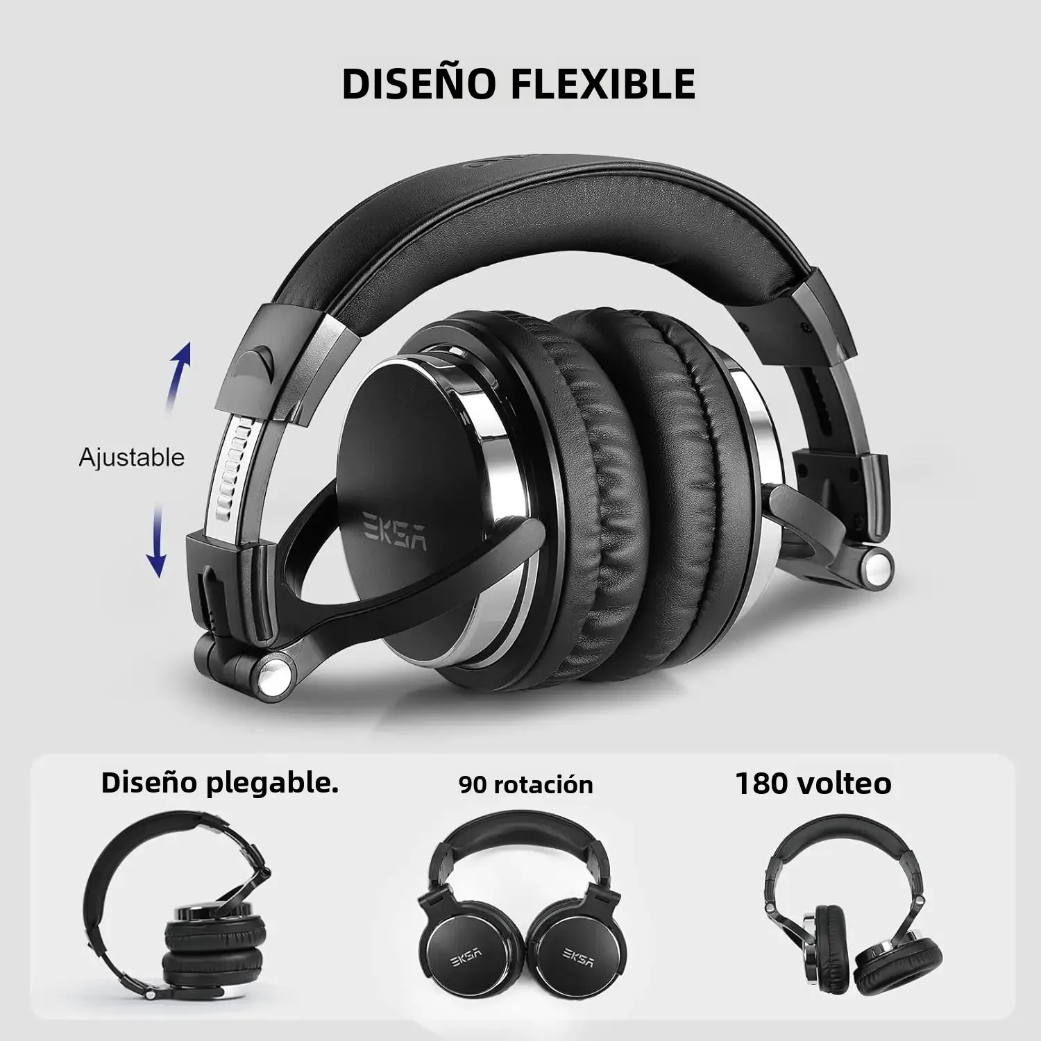 Auriculares de estudio con cable Oneodio EKSA P100 de 3.5/6.35 mm, auriculares profesionales de alta fidelidad para DJ con micrófono para guitarra