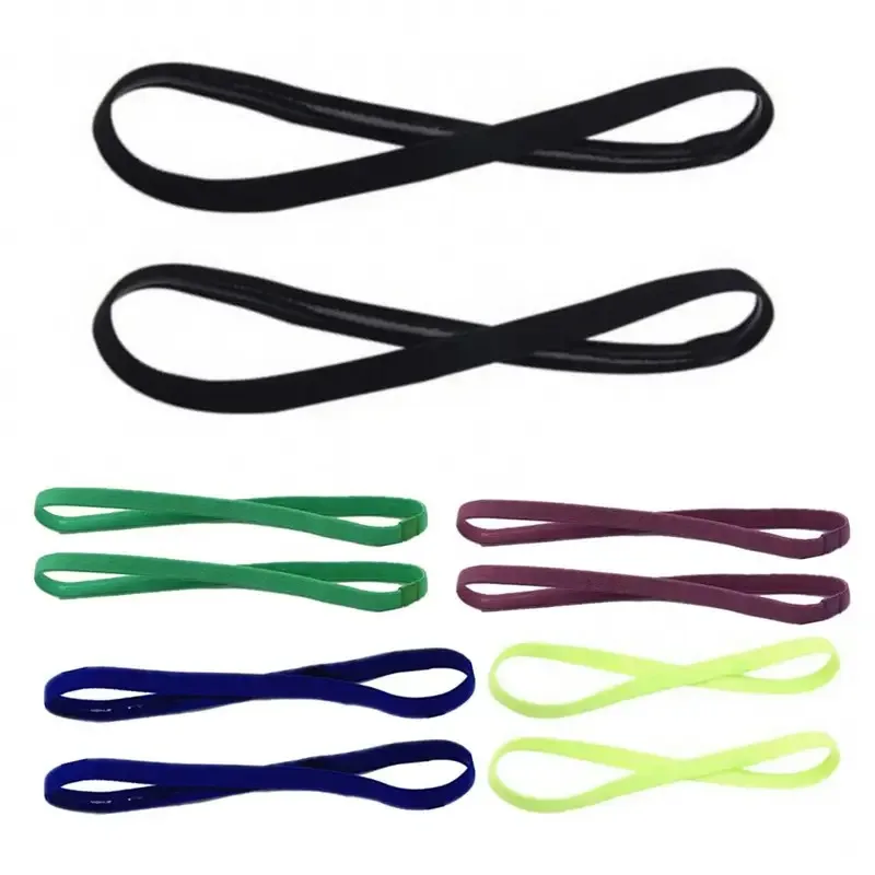 10/20 Piezas de Bandas para el Cabello de Yoga de Color Caramelo para Mujeres y Hombres, Diadema Deportiva para Niñas, Banda Elástica Antideslizante de Goma para el Sudor, para Fútbol y Correr