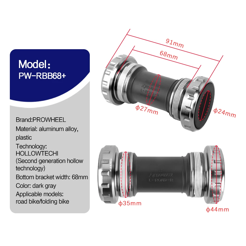 Prowheel-manivela de bicicleta de carretera, manivela de tecnología hueca, plato 110 130BCD, piñón de bicicleta de 170mm, juego de bielas de bicicleta de velocidad