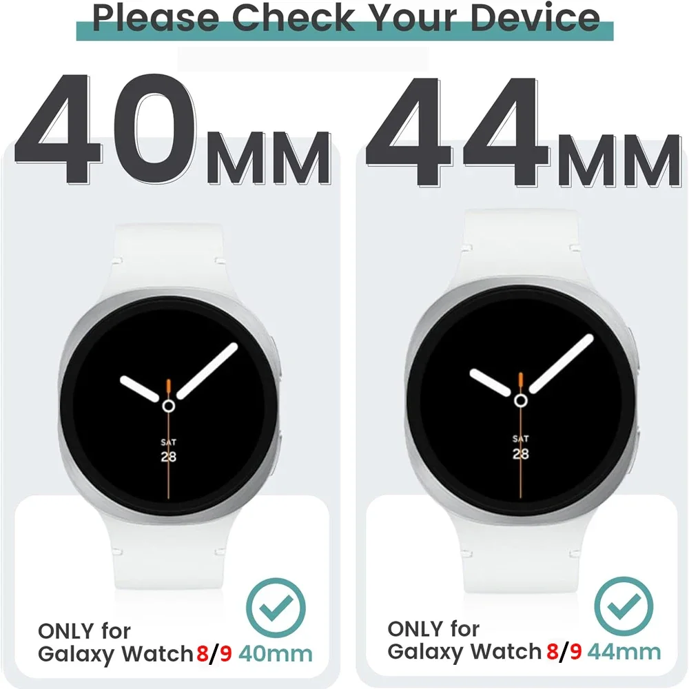 Funda con revestimiento de TPU para Samsung Galaxy Watch 9, protector de pantalla de 40mm y 44mm, fundas protectoras para Galaxy Watch 8 de 44MM y 40MM