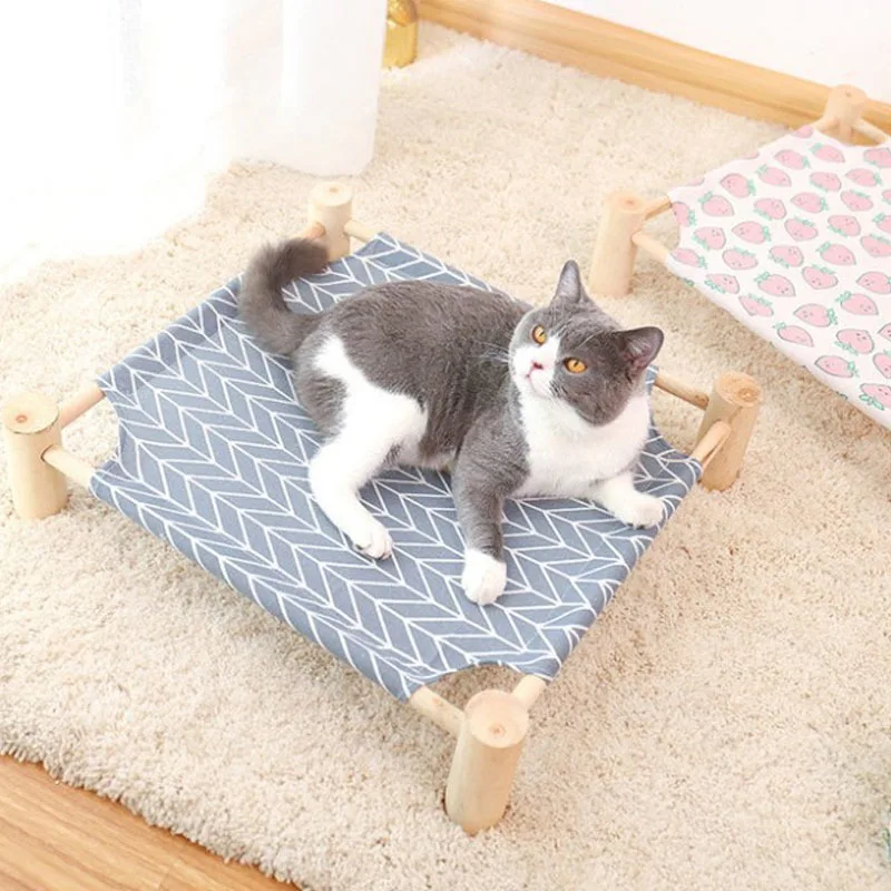 Cama Universal para gatos y perros, hamacas para mascotas, extraíbles y transpirables, con marco de madera duradero, para exteriores