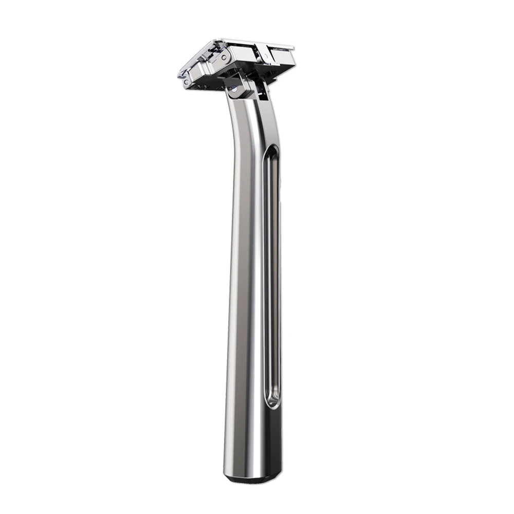 Whityle 20T Glide Pro 4D maquinilla de afeitar de seguridad súper doble filo, afeitadora de media hoja con bolsa de almacenamiento de cuero de viaje para hombres, cuidado de aseo