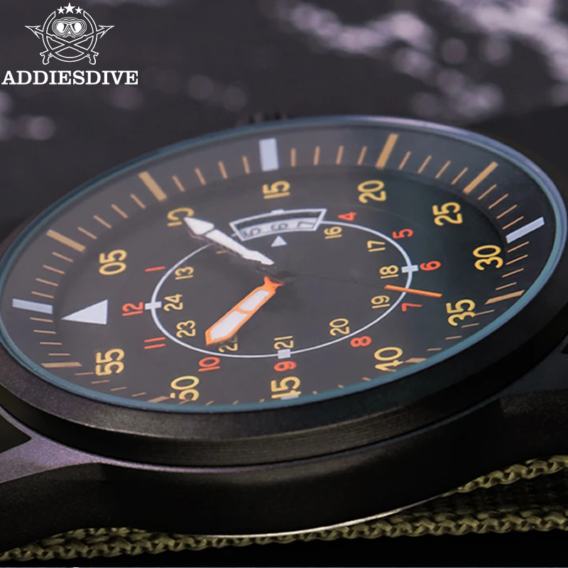 ADDIESDIVE Reloj de cuarzo a la moda para hombre de 44mm, reloj luminoso resistente al agua hasta 50m, esfera grande, correa de nailon de alta calidad, reloj analógico para hombre