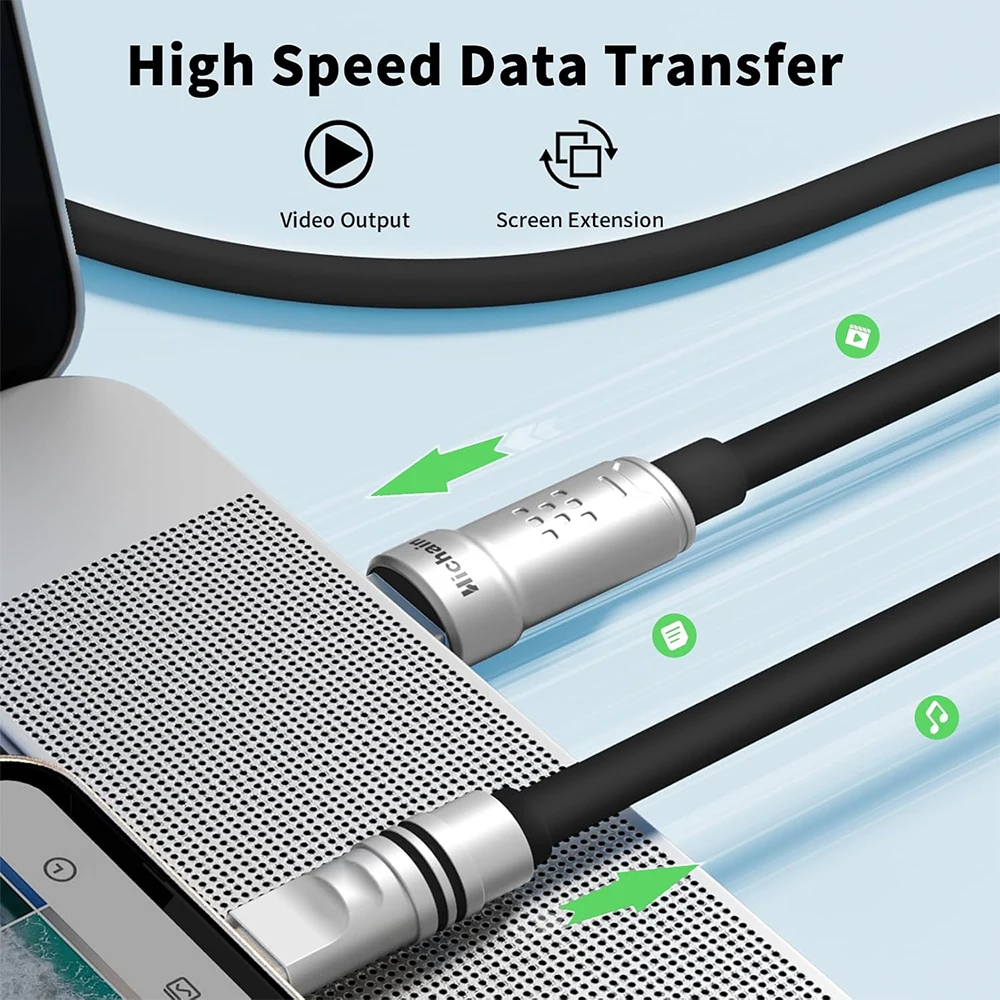 Cable de carga rápida Hichain PD15W USB A a C, cable suave de silicona líquida para Samsung, Xiaomi, Huawei, cable para teléfono de 1,2 M/2M